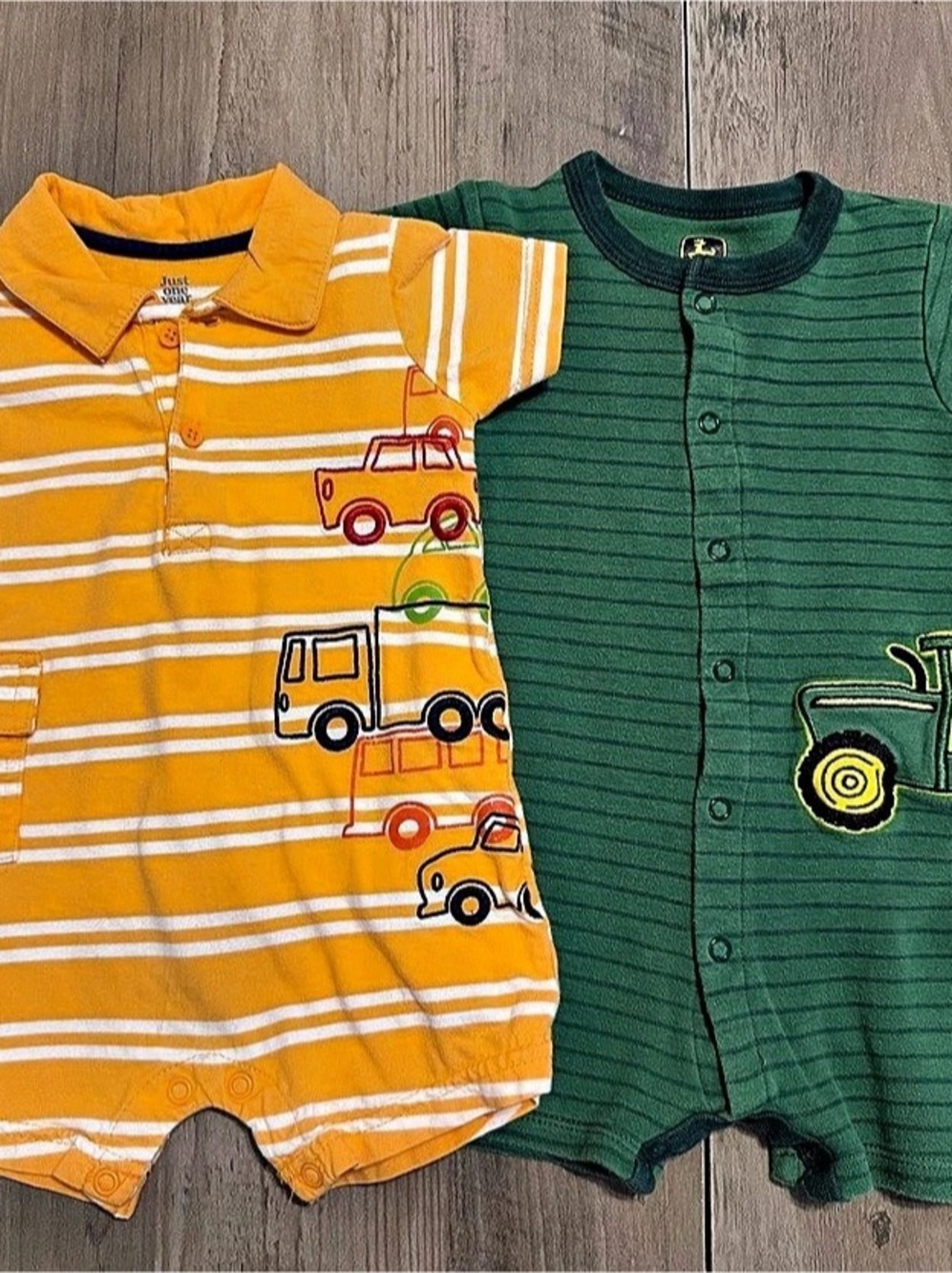 John Deere/ Carter’s Romper Bundle Vehicles/Farm Tractor- Size 6M and 6-9 Months